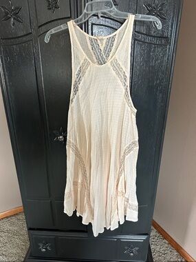 Free People apricot Lace-Trim slip Dress